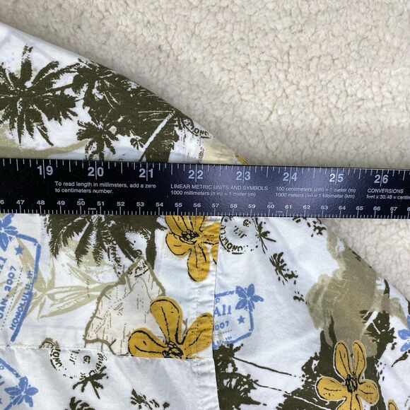 HB Harbor Bay Shirt Mens 4XL Tan Hawaiian Palm Short Sleeve Button Pocket Tropic - Picture 10 of 14